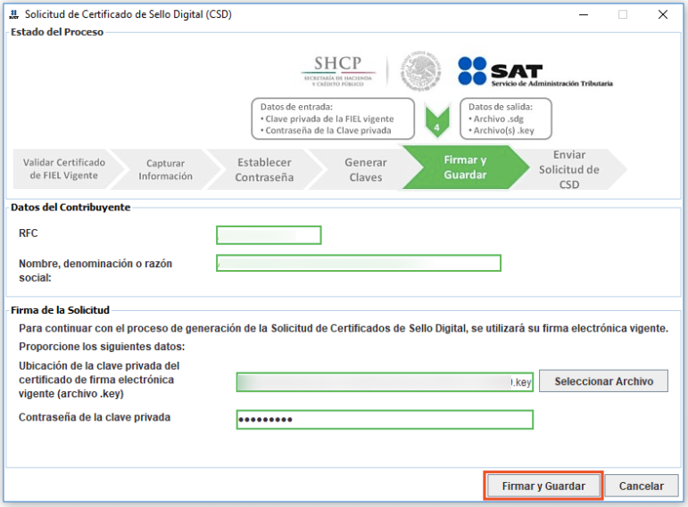 Botón para seleccionar archivo KEY